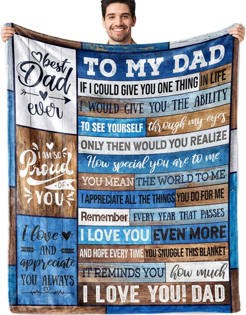Personalized Dad Birthday Gift Soft Throw Blanket X Inch for Home Sofa Bedding Best Gifts for Father from Daughter Son