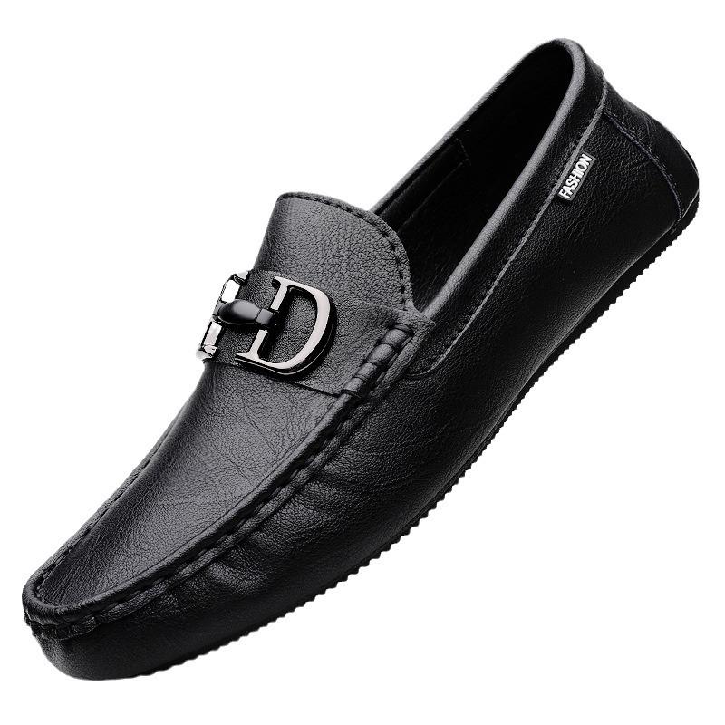 Doudou Shoes Men'S Genuine Leather Cowhide High-End Lazy One-Pedal Casual Shoes Breathable Loafers
