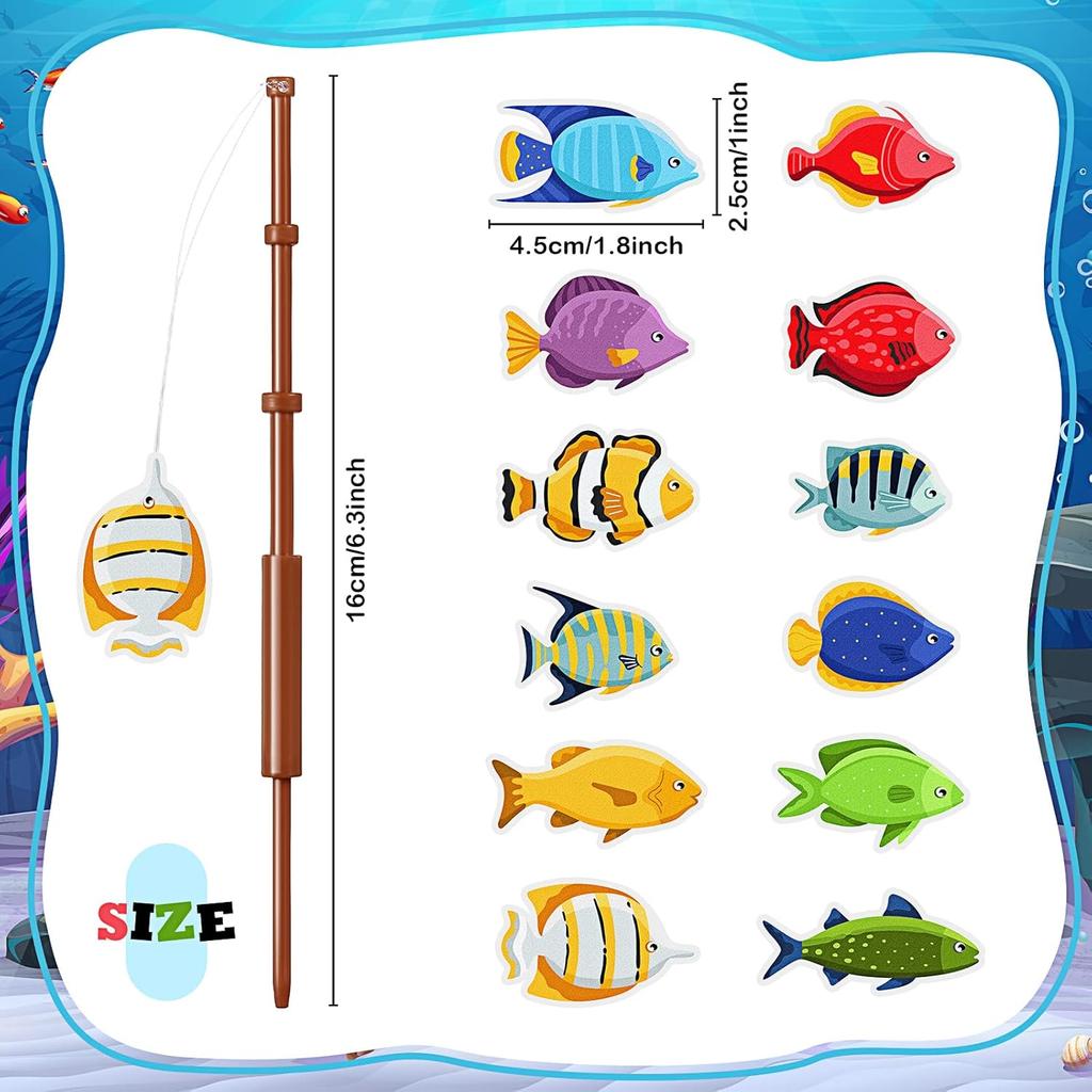 36 Pcs Fishing Birthday Party Decorations Fish Cupcake Pole Picks Fishing Themed Party Supplies Little Fisherman Tropical Appetizer Pick Cocktail