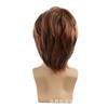 Mens Short Wig Side Part Fluffy Ash Blonde Synthetic High Temp Fiber Daily Wear