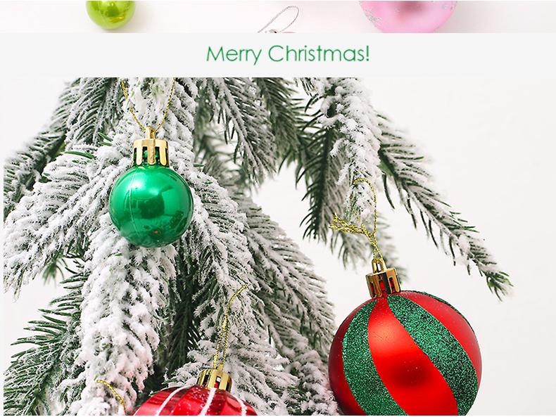 6CM Electroplated Irregular Painted Christmas Ball Ornaments Gift Box Set - Tree Hanging Decorations