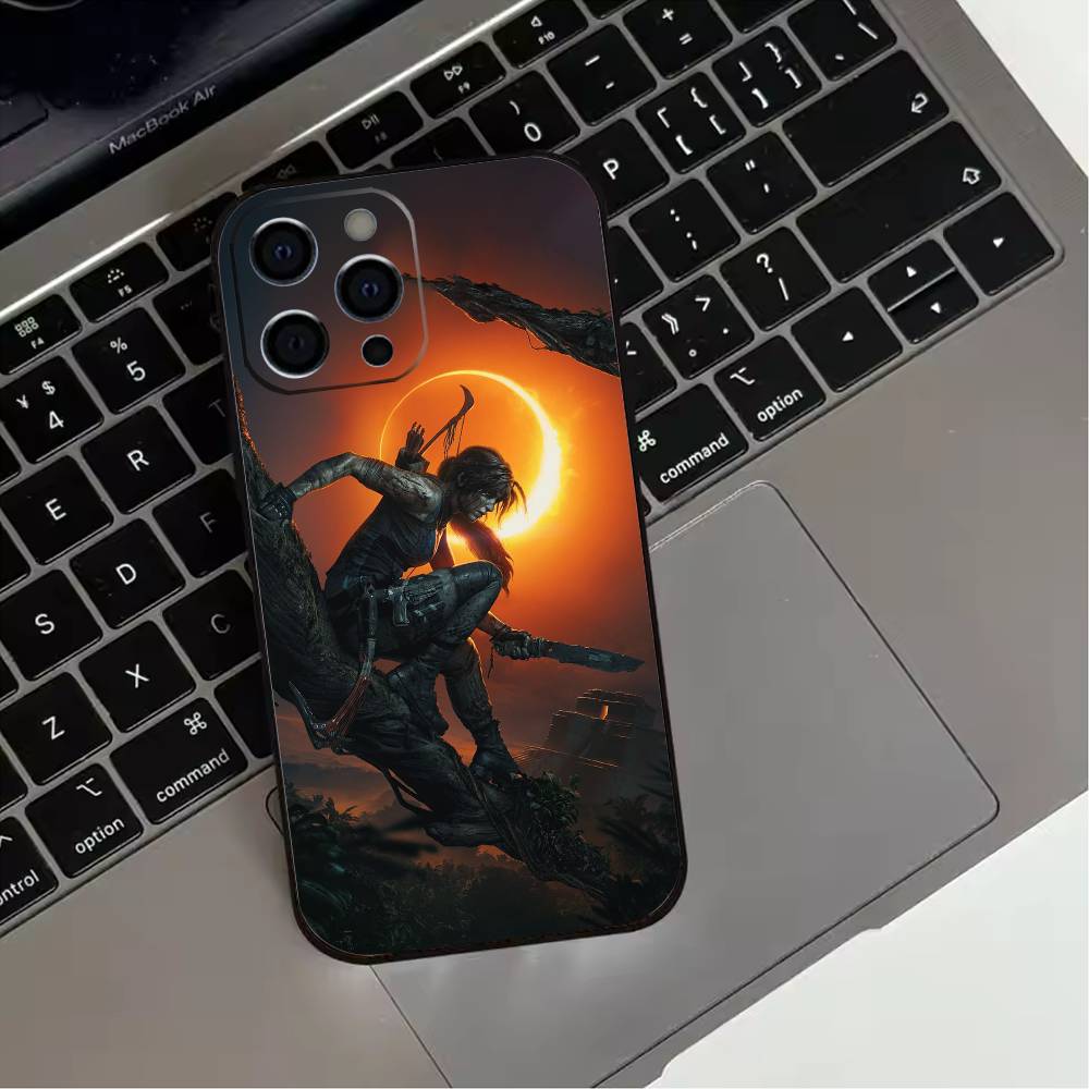 L-Lara-Croft T-Tomb R-Raider    Phone Case For iPhone 17,16,15,14,13,12,11 Plus,Pro Max,XS,Soft Silicone Black Cover