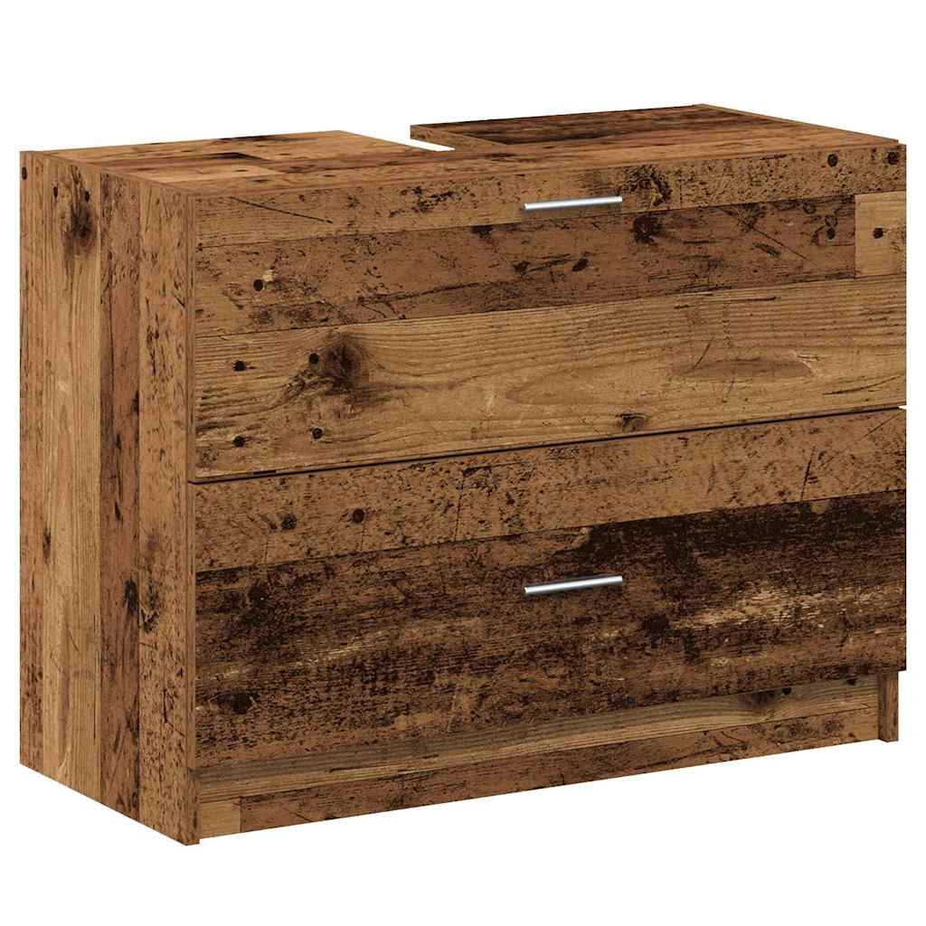 Bathroom Cabinet with Door Rustic Wood Look 78 X 37 X 59 Cm Engineered Wood