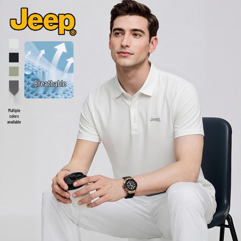 JEEP Men s Quick-Dry Cool-Touch Anti-Wrinkle Polo T-Shirt 3XL
