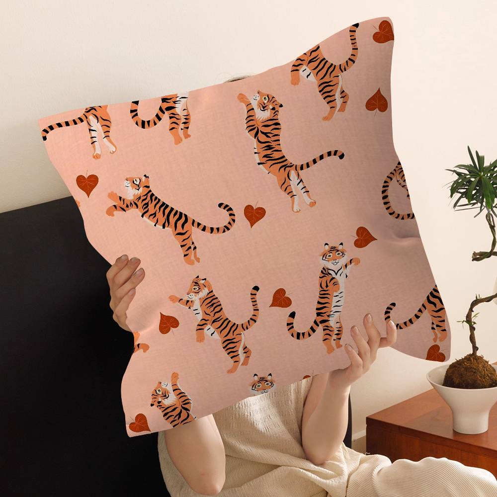 Animal Style Tiger Cushion Case Autumn Jungle Pillow Anime Pillow Sofa Bed Head Pillow Cover Cushion Cover 45x45 cm Fashion