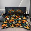 3PC Skeleton Pumpkin Down Quilt Set Comfortable Bedding Cute Little Devil 1Quilt Set 2Pillowcases No Fill Home Atmosphere Decor