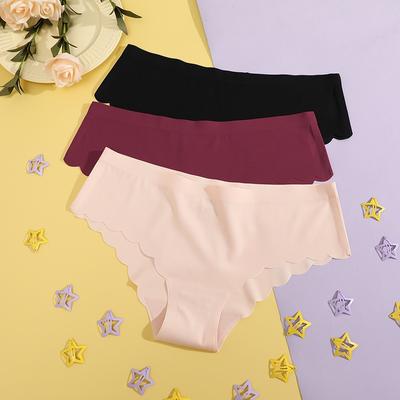 Seamless Panty for Women Fashion Wave Design Underwear Breathable and Comfortable Mid-Waist Lingerie