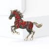 Vintage Rhinestone Horse Brooch Alloy Running Horse Lapel Pin Sweater Cardigan Coat Business Suit Decoration Men Women Clothing Accessories
