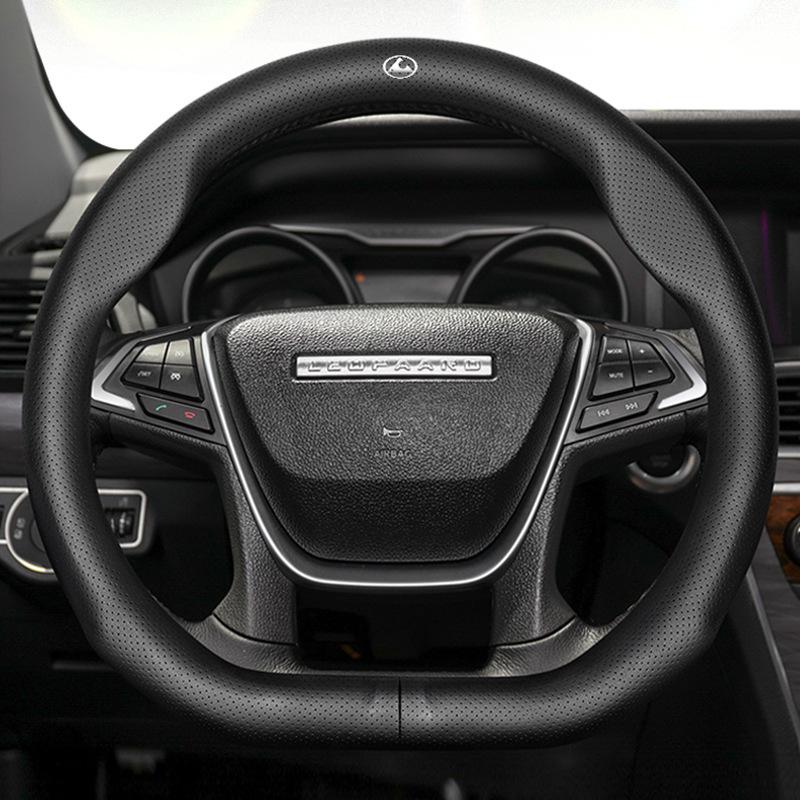 Compatible Leather Steering Wheel Cover for Cheetah CS10, Mattu Feiteng C5, Black King Kong CT5, Qiling CT7, Q6.