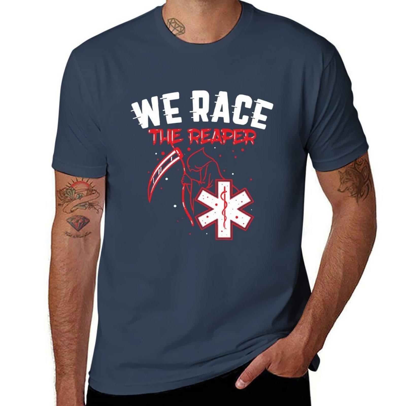 PARAMEDIC We Race the Reaper TShirt Casual Work Wear TShirt S