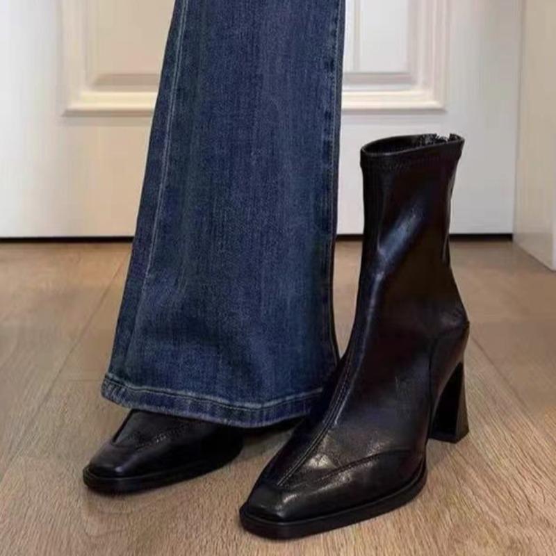 High Heels Women Ankle Boots Goth Fashion Chunky Heeled Shoes Winter Pumps  Winter Gladiator Woman Chelsea Short Botas Mujer