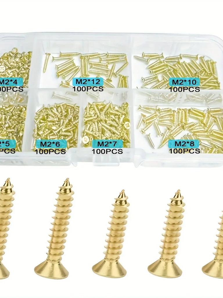 530pcs M2 Self-Tapping Screws Combo Kit With Locknuts And Wood Screws - Perfect For DIY Projects And Professional Use