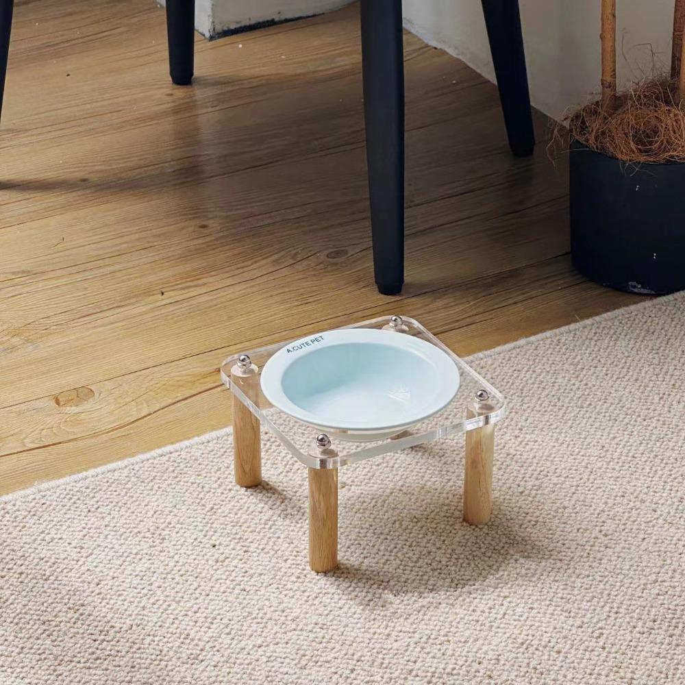 Protect Cervical Spine Raised Cat Feeder Single/Double Bowl Cat Drinking Feeding Bowl  Indoor