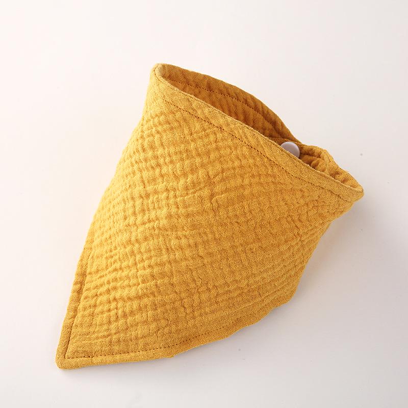 Double Layer Muslin Cotton Baby Bib - Solid Color Triangle Scarf