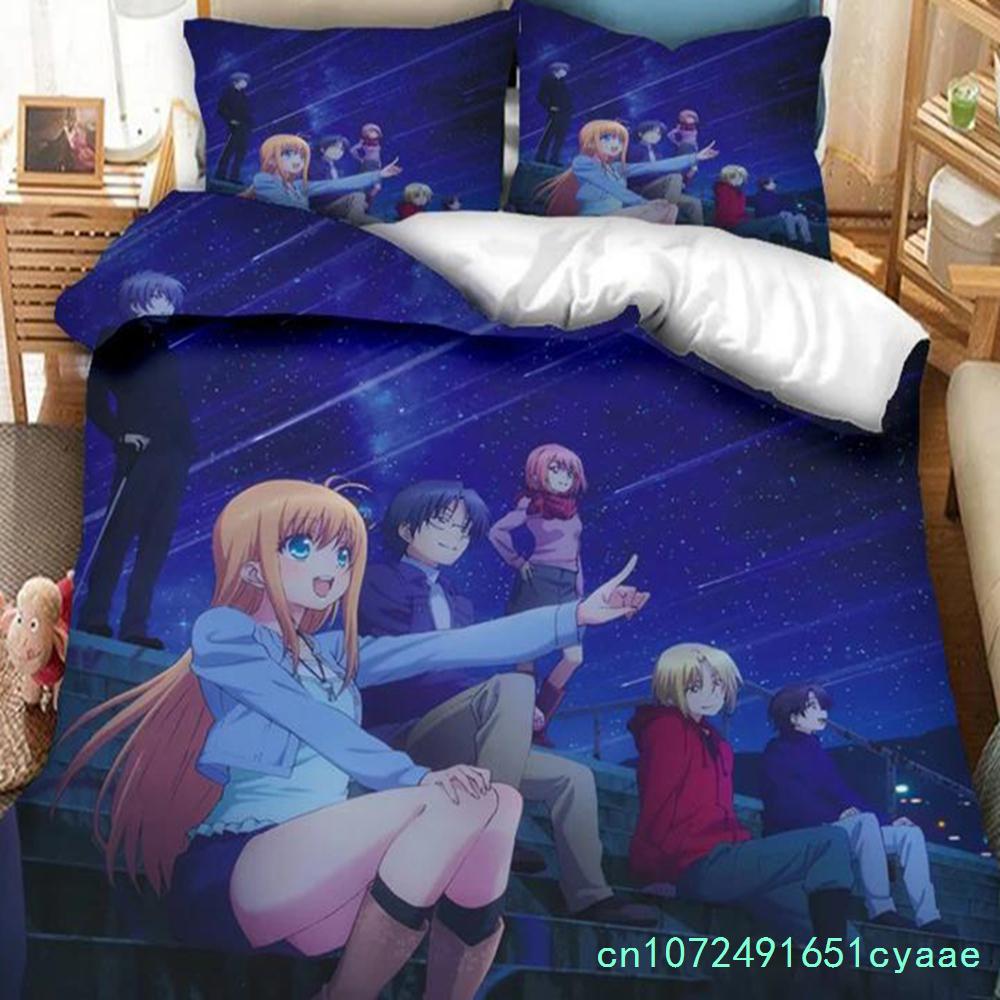 3 Stück einseitig bedruckte Bettbezüge Anime Charlotte bedruckte Bettwäsche-Sets Bequeme Tagesdecken Steppdecken Bettdecken Geburtstagsgeschenk
