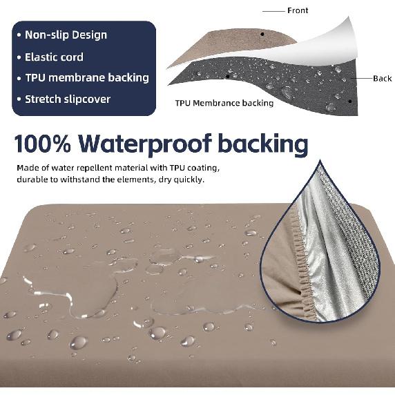 8Pcs Outdoor Cushions Covers Waterproof, Patio Cushion Covers, Outdoor Patio Cushion Covers, Outdoor Stretch Cushion Covers Replacement, Outdoor