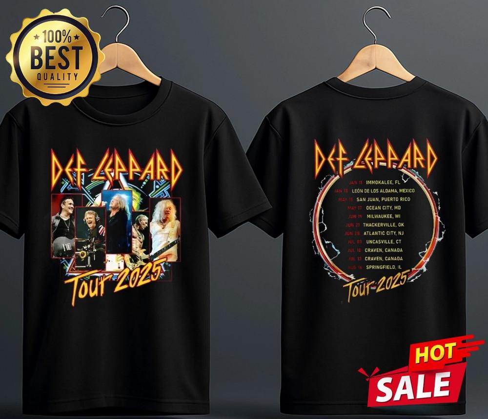 

Def Leppard Tour 2025 Shirt 2 Sides Unisex T-Shirt S