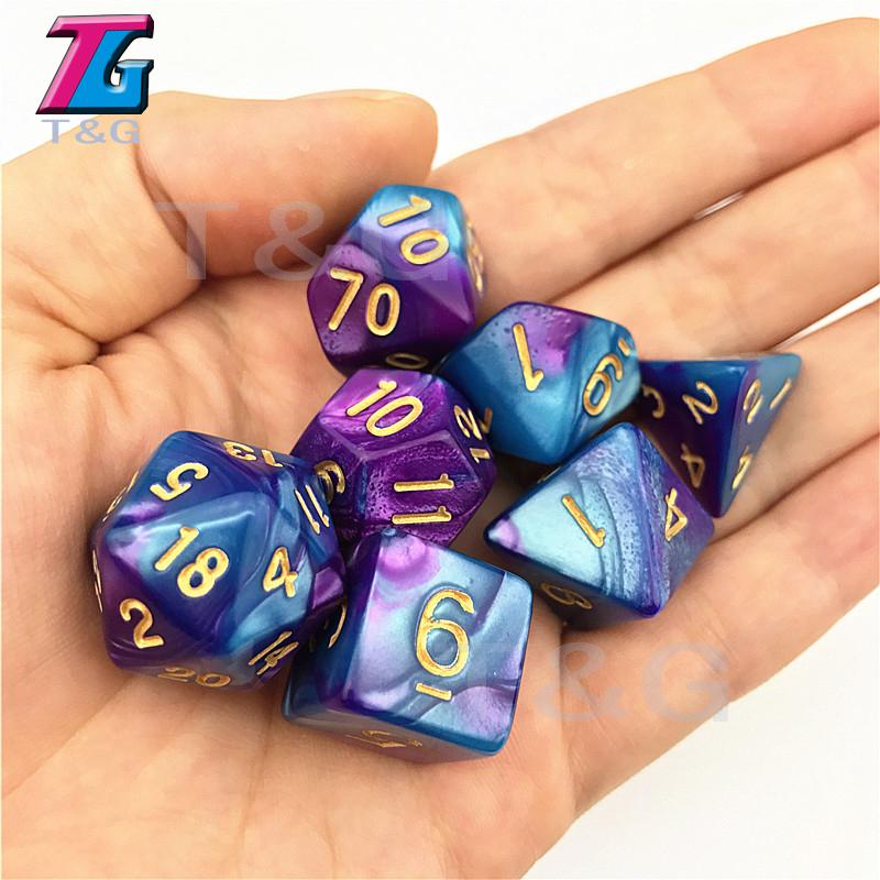 Dice DND Game Dice Role Dice Mixing Colours Dice Collection With Pouch 9 Different Styles Available For Lightweight Toys DND RPG TRPG Games