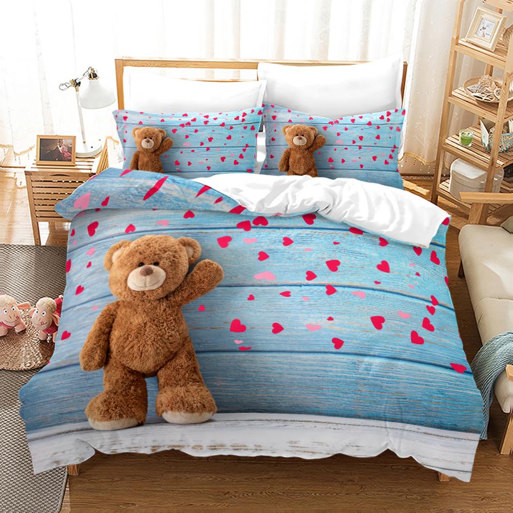 3D Panda Duvet Cover Set King Size Cute Panda Bamboo Bedding Set Black White Bear Polyester Quilt Cover for Boy Kid for Bedroom