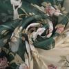 [BYSIFA] Green Beige 100% Mulberry Silk Scarf Cape Summer Floral Design Chiffon Long Scarves Beach Shawl Ladies Scarves Echarpes