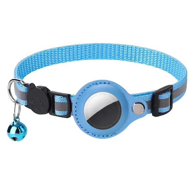 

Dog Collar for Locator Break Away Pet Collars Holder with Removable Bell for Small Dogs and Cats синій