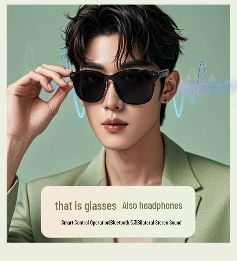 AI Translation Smart Bluetooth GS08 Sunglasses with UV Protection for Outdoor Use