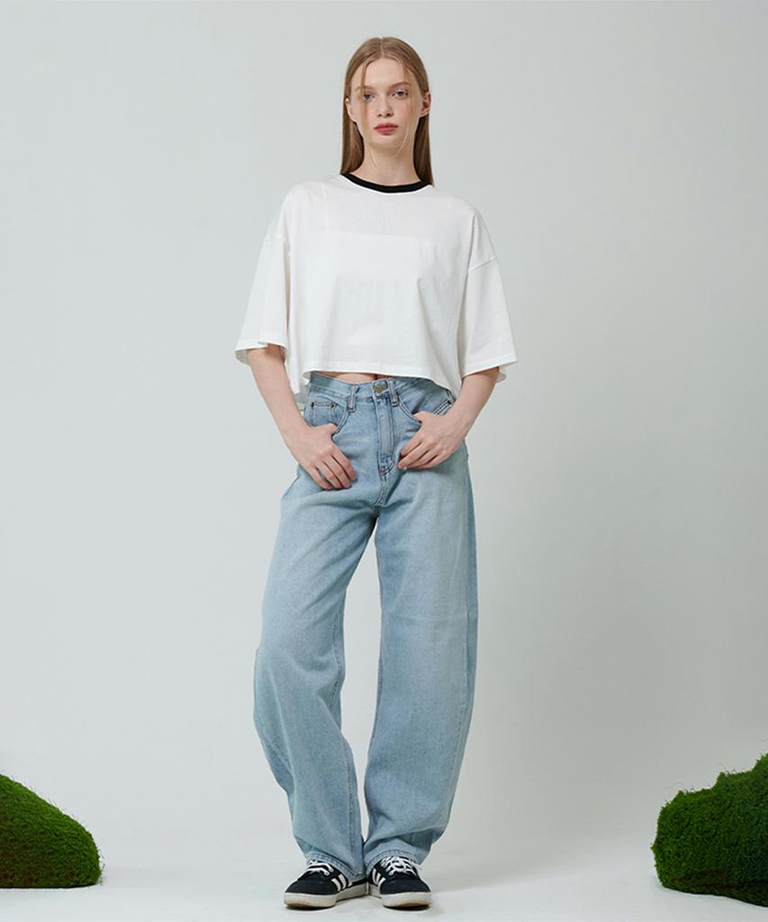 PINBLACK Logo Crop T-Shirt White