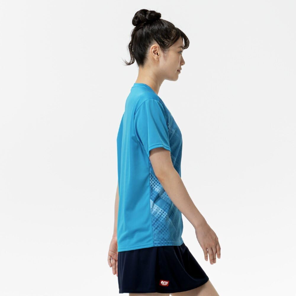 Mizuno Stolní tenisová hra Krátké tričko JTTA Diva modré, rukáv, certifikované, odvádějící vlhkost, rychleschnoucí, unisex, 82JAC103,