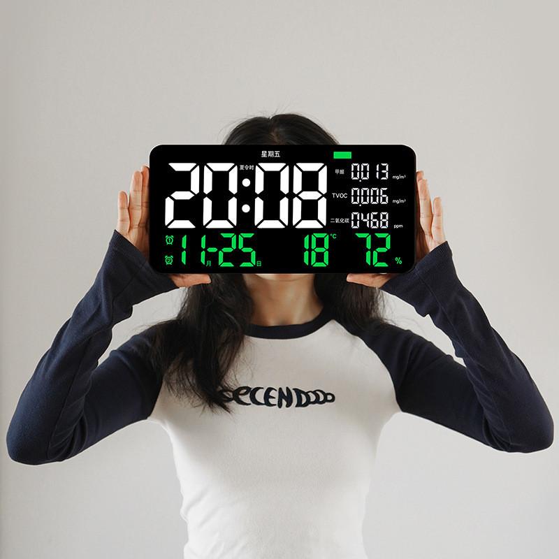Modern Rectangular Digital Wall Clock With Led Display For Living Room And Office Use