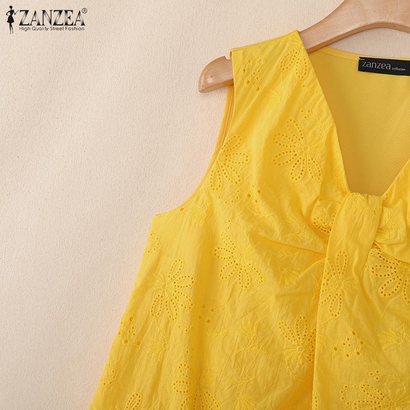 ZANZEA Women Casual V-Neck Summer Sleeveless Tank Tops