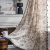 Pastoral Print Self-Adhesive Rod Pocket Curtain