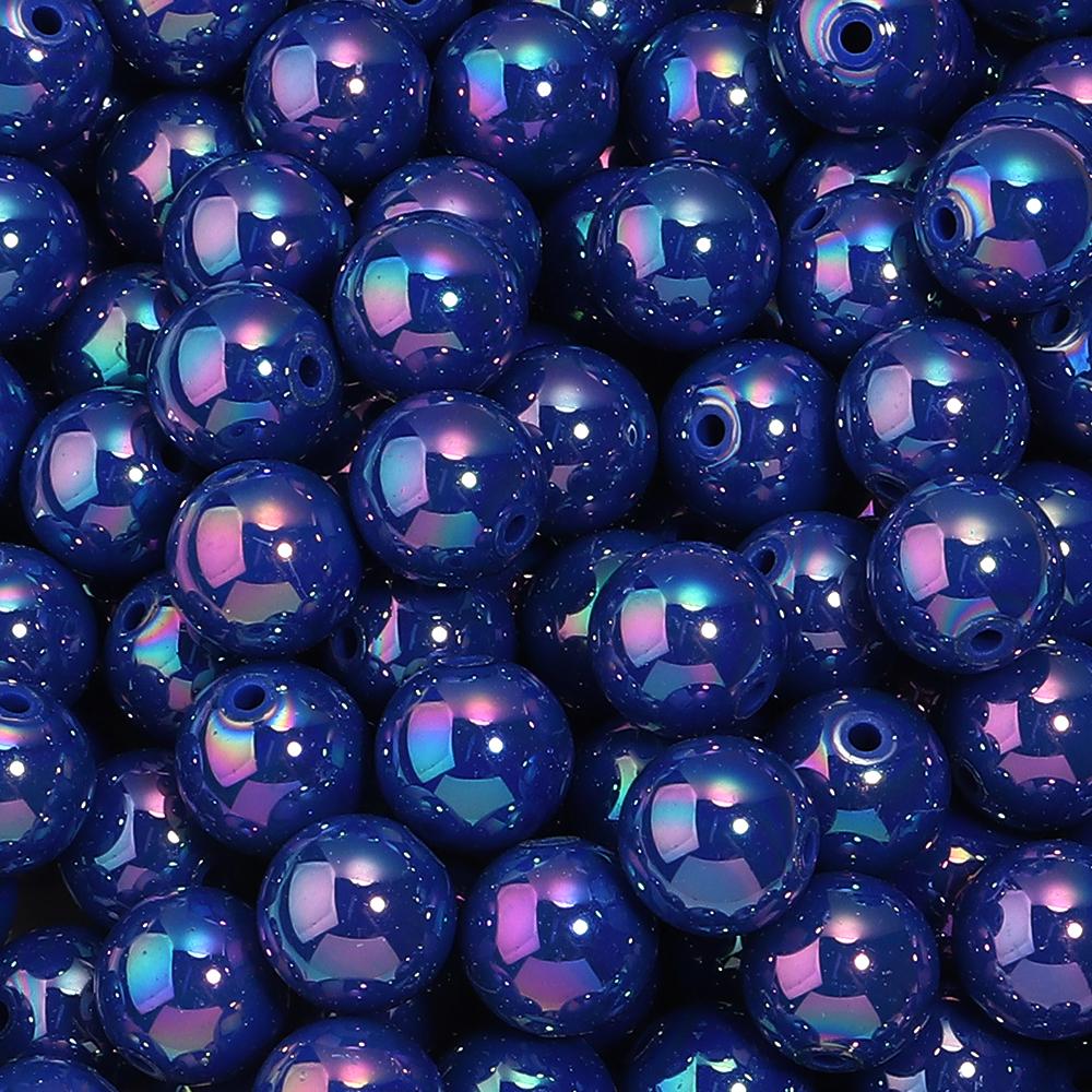 20-200pcs/lot 6-16mm Plated UV Colored Acrylic Ball Beads Loose Spacer Round Bead For DIY Phone Chain Bracelet Jewelry Accessory