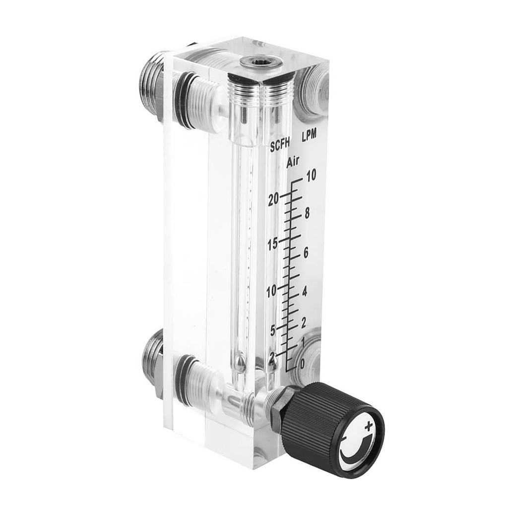 LZM6T Acrylic PMMA Adjustable Panel Type Gas Flowmeter 1 10LPM 1 4 BSP M18*1.5