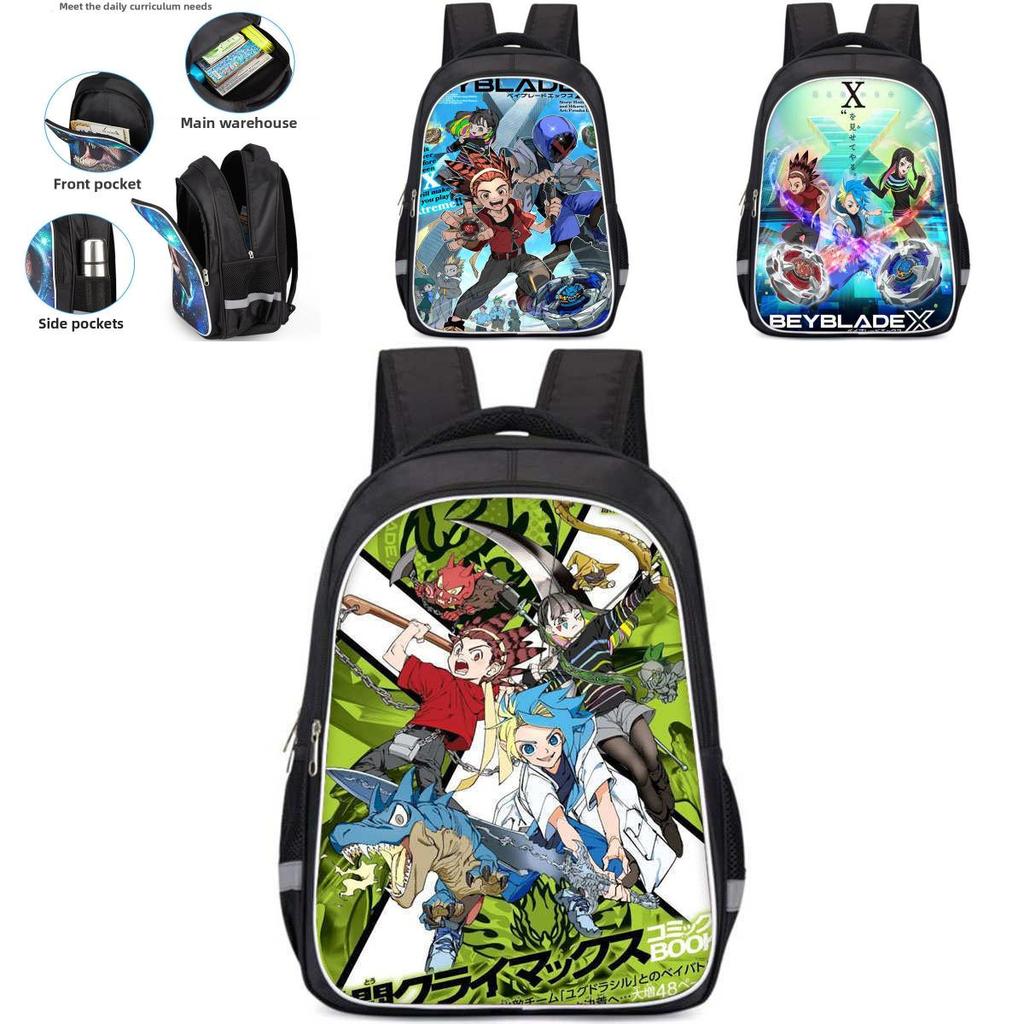 Zaino Beyblade X ad Alta Capacità Leggera Borsa in Tessuto Oxford Per l'Essenziale Scolastico