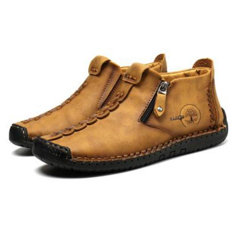 Herr Stövlar i äkta läder Mode Blixtlås Skor Läder Herr Ankelboots