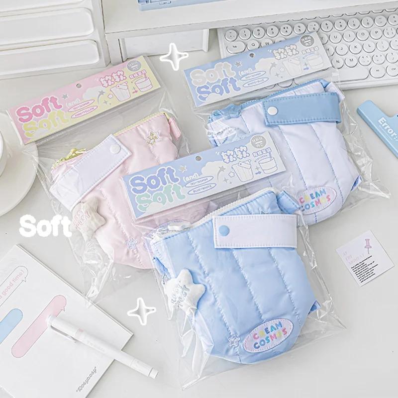 1 Piece Simplicity Pencil Holder for Student Portable Creative Fashion Pencil Pouch for Kids Lovely High Capacity Stationery Bag