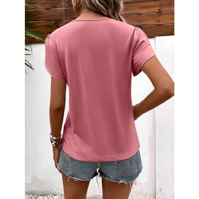 Women's T-shirt Summer Sexy Deep V-Neck Short Sleeve Top