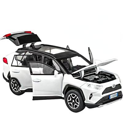 1/32 Model Araba Toyota RAV4 Oyuncak Araba Alaşımlı Döküm Koleksiyonluk Model Işık ve Sesli Oyuncak Araç Erkek Çocuklar Küçük Çocuklar Hediye Araba