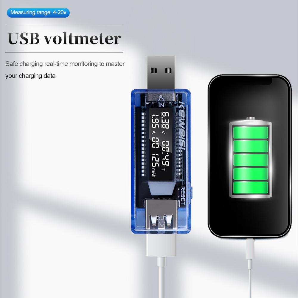 3 in 1 QC 2.0 Voltmeter Usb Tester Voltage 4V-20V Current Meter 0-3A LCD Mobile Battery Tester Power Detector USB Charger Doctor