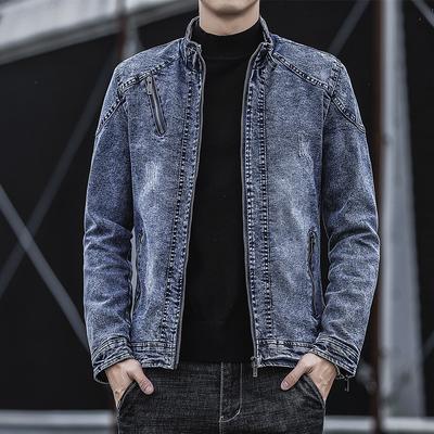 New Jacket Men's Autumn/winter Korean Version Trendy Cotton Slim Fitting Men's Retro Plush Denim Jacket Clothes