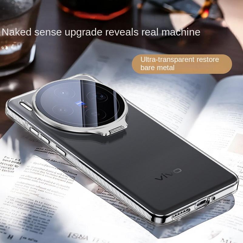 Transparent Anti-yellowing Lens Stand Tempered Glass Protective Case For VIVO X300 Ultra X300s x300 X200 Ultra X200s X200 Cover