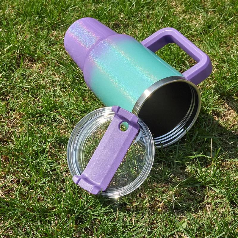 Insulated Water Bottle 304 Stainless Steel Vacuum Flask with Handle Straw Sport Insulated Tumbler with Lids Car Coffee Thermos