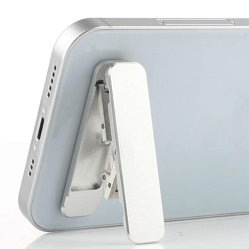 Aluminum Alloy Mini Portable Phone Stand With Sticky Back Support For Travel And Office Use