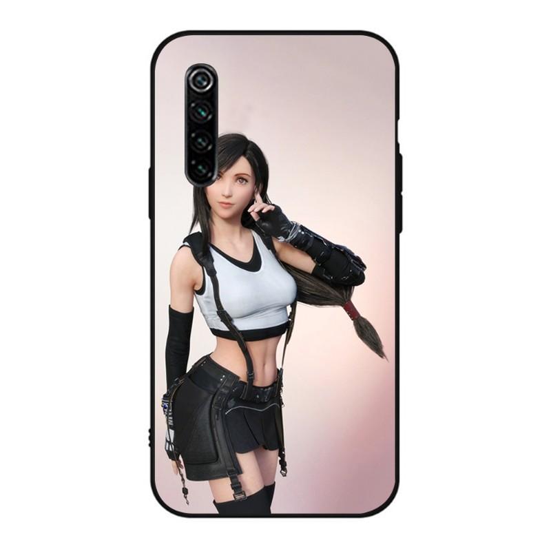 Niedliche Tifa Lockhart Final Handyhülle für Realme GT 2 9i 8i 7i Pro X50 X2 C35 C21 C20 C11 C3 Weiche Schwarze Handyhülle