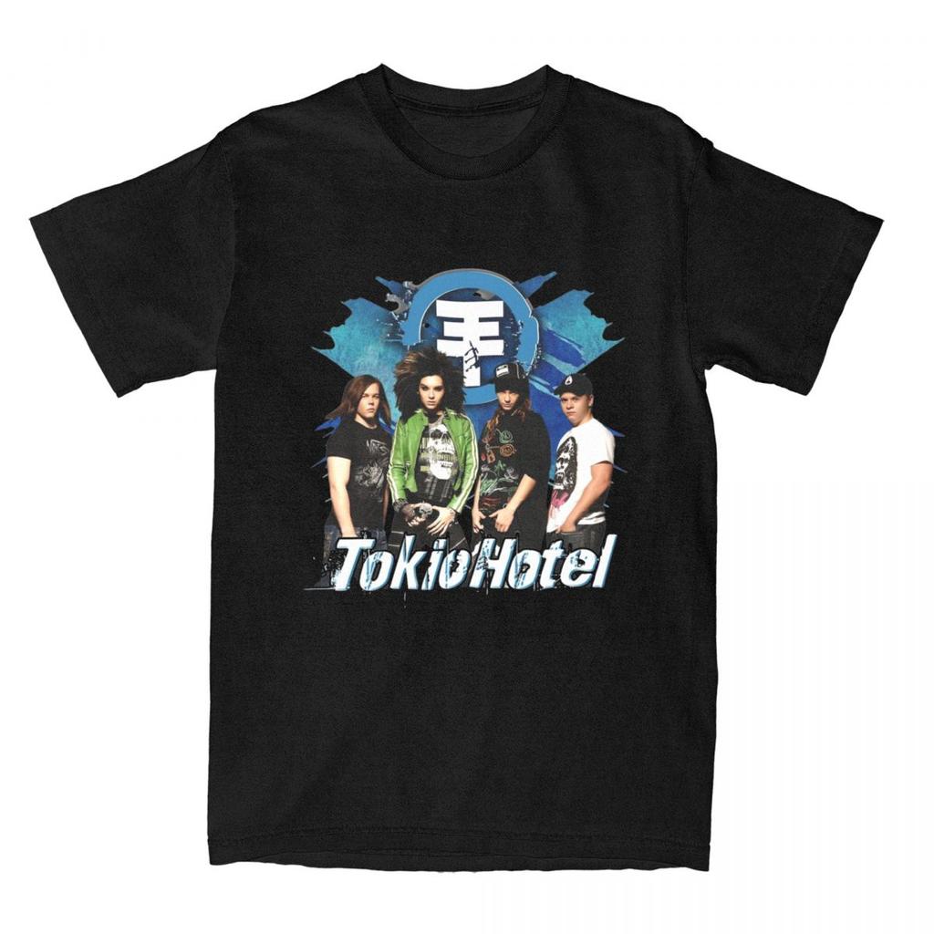 Man TShirt Tokio Hotel TShirts Leisure German Music Band Summer Tee Shirt Vintage Pattern Cotton Tops Plus Size 6XL