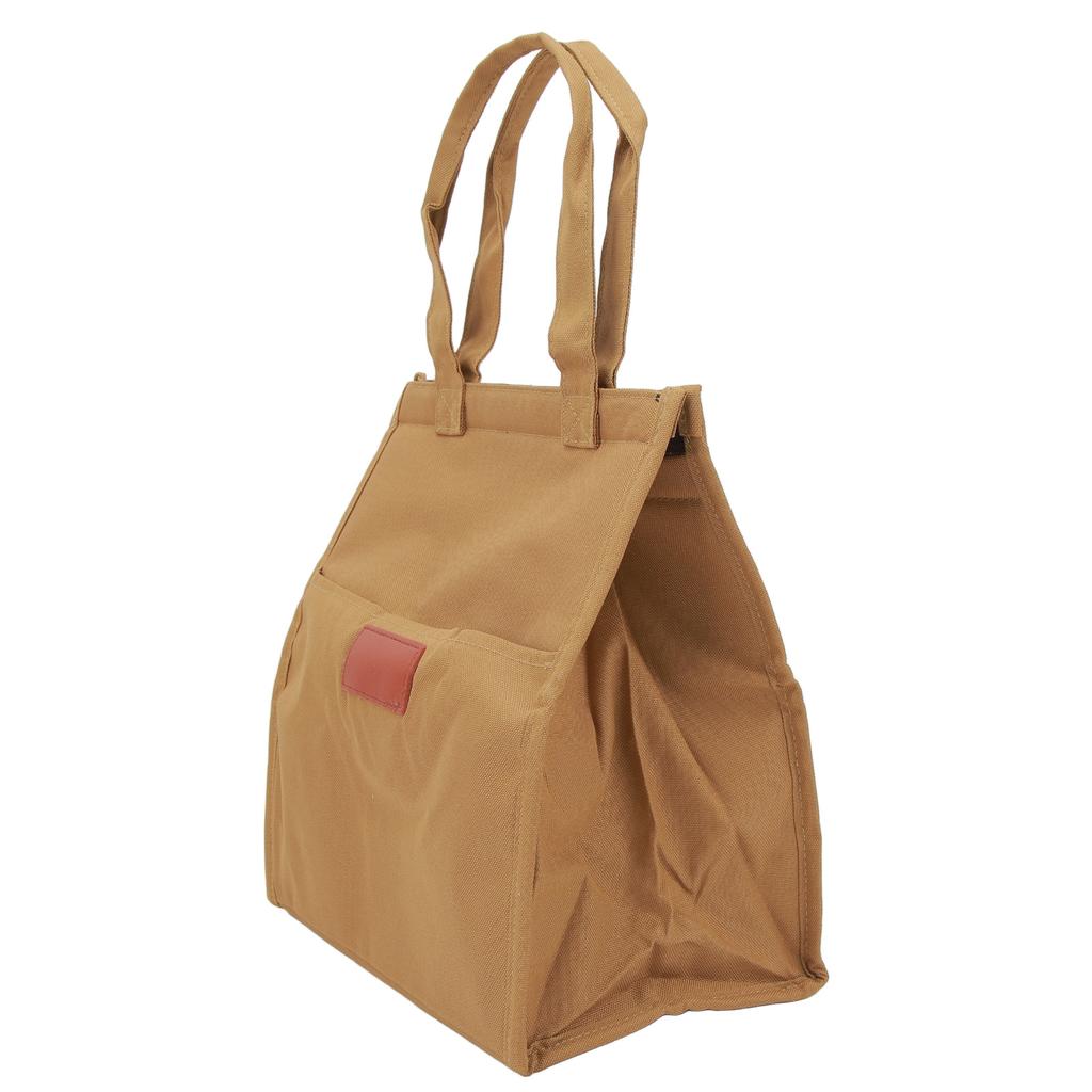 Waterproof Lunch Insulation Bag Portable Thickened Aluminum Film Bento Bag for Travel Work School Picnic Khaki