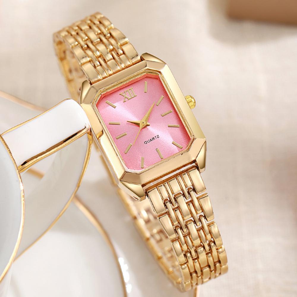 New Light Luxury Steel Belt Women'S Watch, Female Student Fashionable Simple Square Quartz Watch