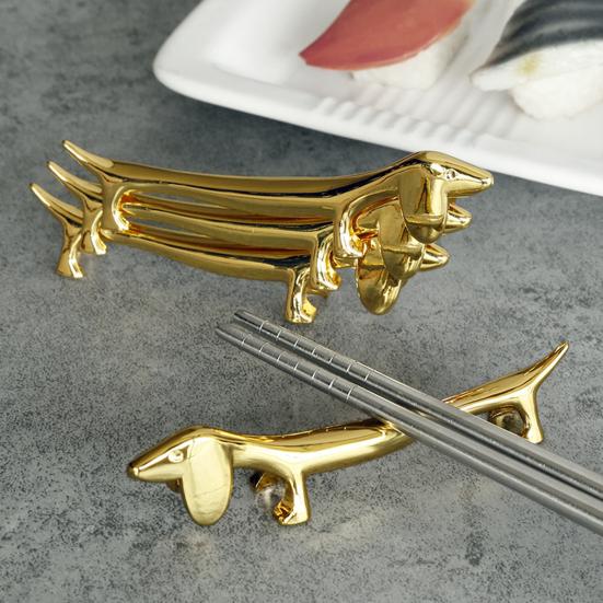 1/2Pcs Chopsticks Rest Rustproof Polished Surface Animal Shape Chopsticks Holder Spoon Tableware Rack Holder Tool