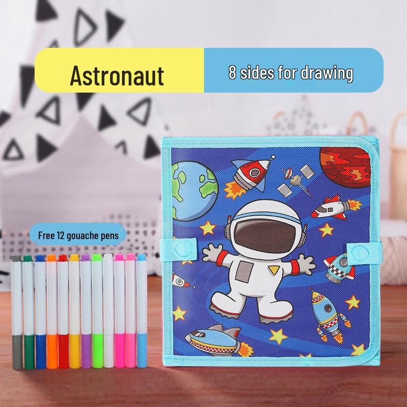Portable Eco-friendly Children's Drawing & Doodle Board - Foldable, Waterproof & Wipeable 