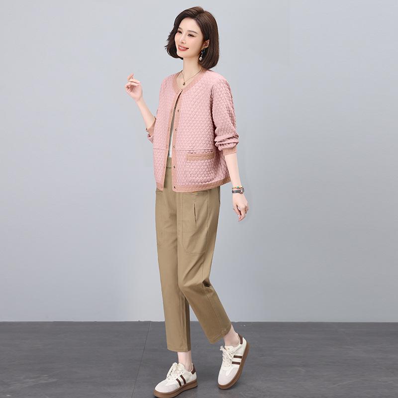 

Женская весенне-осенняя свободная бейсбольная куртка - кардиган на пуговицах для мам среднего возраста (Коллекция 2025 г.) XXL